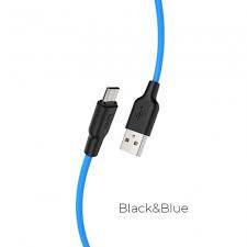 HOCO USB Kabel - X21 2.4A micro USB 1m czarno - niebieski