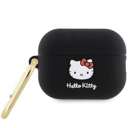 Hello Kitty HKAP23DKHSK Airpods Pro 2 cover czarny/black Silicone 3D Kitty Head