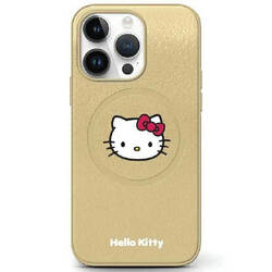 Hello Kitty HKHMP14LPGHCKD iPhone 14 Pro 6.1" złoty/gold hardcase Leather Kitty Head MagSafe