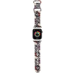 Hello Kitty Pasek HKAWMSDGPTE Apple Watch 38/40/41mm beżowy/beige strap Silicone Tags Graffiti