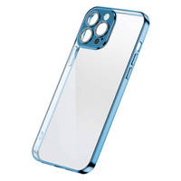 Joyroom Chery Mirror Case etui pokrowiec do iPhone 13 Pro Max obudowa z metaliczną ramką niebieski (JR-BP909 sea blue)