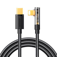 Joyroom kabel Lightning kątowy - USB C do szybkiego ładowania i transferu danych 20W 1,2 m czarny (S-CL020A6)