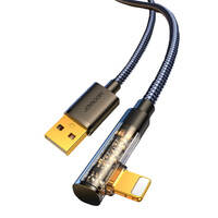 Joyroom kabel Lightning kątowy - USB do szybkiego ładowania i transferu danych 2.4A 1,2 m czarny (S-UL012A6)