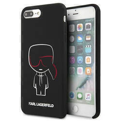 KARL LAGERFELD KLHCI8LSLKCBK  IPHONE 7/8 PLUS HARDCASE CZARNY/BLACK SILICONE KARL ICONIC