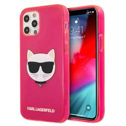 KARL LAGERFELD KLHCP12LCHTRP IPHONE 12 PRO MAX 6,7" RÓŻOWY/PINK HARDCASE GLITTER CHOUPETTE FLUO