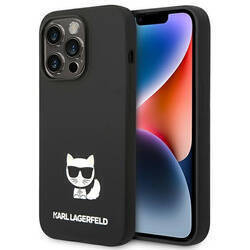 KARL LAGERFELD KLHCP14LSLCTBK IPHONE 14 PRO 6,1" HARDCASE CZARNY/BLACK SILICONE CHOUPETTE BODY