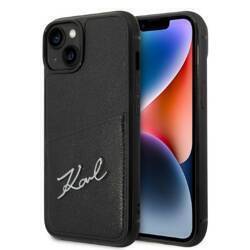 KARL LAGERFELD KLHCP14MCSSK IPHONE 14 PLUS / 15 PLUS 6,7" HARDCASE CZARNY/BLACK SIGNATURE LOGO CARDSLOT