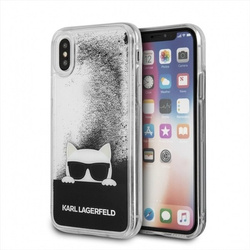 KARL LAGERFELD KLHCPXCHPEEBK IPHONE X BLACK/CZARNY HARD CASE LIQUID GLITTER