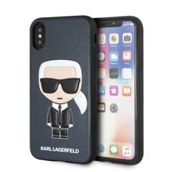 KARL LAGERFELD KLHCPXIKPUBL IPHONE X/XS HARDCASE NIEBIESKI/BLUE ICONIC KARL EMBOSSED