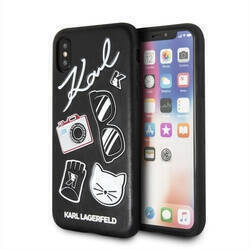 KARL LAGERFELD KLHCPXPIN IPHONE X/XS HARDCASE CZARNY/BLACK PINS