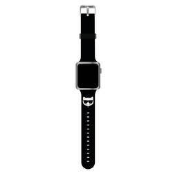 KARL LAGERFELD PASEK KLAWLSLCK APPLE WATCH 42/44/45/49MM CZARNY/BLACK STRAP SILICONE CHOUPETTE HEADS