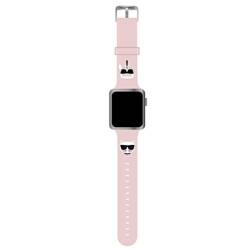 KARL LAGERFELD PASEK KLAWLSLCKP APPLE WATCH 42/44/45/49MM RÓŻOWY/PINK STRAP SILICONE KARL & CHOUPETTE HEADS