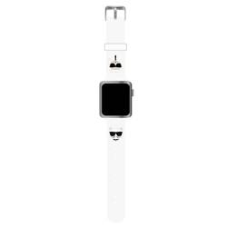 KARL LAGERFELD PASEK KLAWLSLCKW APPLE WATCH 42/44/45/49MM BIAŁY/WHITE STRAP SILICONE KARL & CHOUPETTE HEADS