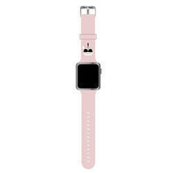 KARL LAGERFELD PASEK KLAWLSLKP APPLE WATCH 42/44/45/49MM RÓŻOWY/PINK STRAP SILICONE KARL HEADS