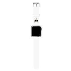 KARL LAGERFELD PASEK KLAWLSLKW APPLE WATCH 42/44/45/49MM BIAŁY/WHITE STRAP SILICONE KARL HEADS