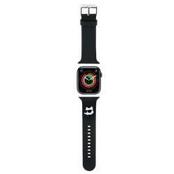 KARL LAGERFELD PASEK KLAWMSLCNK APPLE WATCH 38/40/41MM CZARNY/BLACK STRAP 3D RUBBER CHOUPETTE HEADS