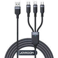 Kabel 3-w-1 Joyroom Multi-Use Series S-1T3018A18 Lightning USB-C micro USB 1.2m - czarny
