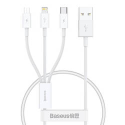 Kabel szybkiego ładowania Baseus Superior Data USB do M+L+C 3.5A 0.5M