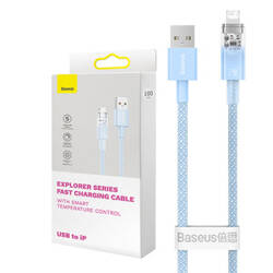 Kabel szybko ładujący Baseus USB-A do Lightning  Explorer Series 2m, 2.4A (niebieski)
