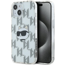 Karl Lagerfeld KLHCP15SHKLPCHT iPhone 15 / 14 / 13 6.1" transparent hardcase IML Choupette Head & Monogram