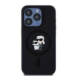 Karl Lagerfeld KLHMP13LSCMKCRHK iPhone 13 Pro / 13 6.1" czarny/black hardcase Silicone Karl & Choupette MagSafe