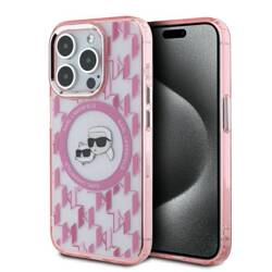 Karl Lagerfeld KLHMP15XHMCKMHP iPhone 15 Pro Max 6.7" różowy/pink IML Monogram Karl&Choupette Head MagSafe