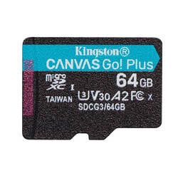 Kingston karta pamięci 64GB microSDXC Canvas Go! Plus kl. 10 UHS-I 170 MB/s + adapter