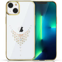 Kingxbar Sky Series luksusowe etui z Kryształami Swarovskiego na iPhone 13 Pro złoty (Dew)