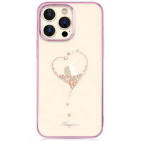 Kingxbar Wish Series etui iPhone 14 ozdobione kryształami różowe