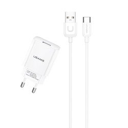 ŁADOWARKA SIECIOWA USAMS T21 + KABEL USB-C 2.1A FAST CHARGE BIAŁY T21OCTC01