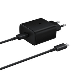 Ładowarka sieciowa 45W Czarna Typ-C + Czarny Kabel Usb Typ-C 2A 3.0 USB