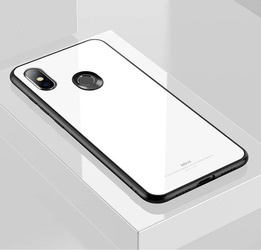 MSVII Tempered Glass Case etui pokrowiec nakładka ze szkła hartowanego Xiaomi Mi 8 SE BIAŁY