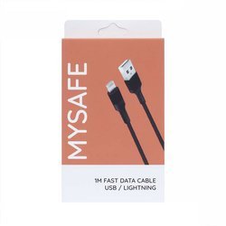 MYSAFE KABEL CL1M LIGHTNING USB 1M CZARNY