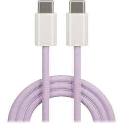 Maxlife kabel MXUC-06 USB-C - USB-C 1,0 m 20W fioletowy nylonowy