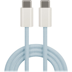 Maxlife kabel MXUC-06 USB-C - USB-C 1,0 m 20W niebieski nylonowy