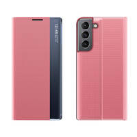 New Sleep Case pokrowiec etui z klapką z funkcją podstawki Samsung Galaxy S22+ (S22 Plus) różowy