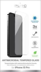 PURO Antibacterial Tempered Glass - Szkło ochronne hartowane z ochroną antybakteryjną iPhone 15 Pro