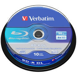 Płyty Blu-ray Verbatim 50GB 6X BD-R DL    10szt szary 43746