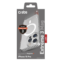 SBS Extreme 3 Mag Cover for iPhone 15 Pro, transparent