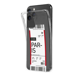 SBS Transparent soft cover with airline ticket texture for iPhone 11 Pro