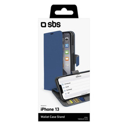 SBS Wallet Book Case Book-style design, for iPhone 14/13 Blue