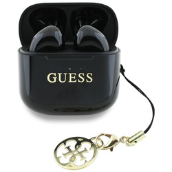 Słuchawki TWS Guess Glossy Effect         Printed Classic Logo & Charm czarny