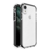 Spring Armor żelowy elastyczny pancerny pokrowiec z kolorową ramką do iPhone XR czarny