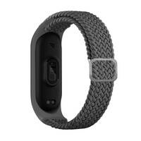 Strap Fabric opaska do Xiaomi Mi Band 6 / 5 / 4 / 3 pleciony materiałowy pasek bransoletka szary