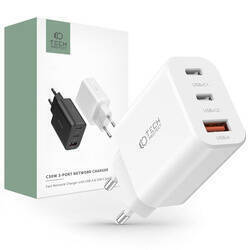 TECH-PROTECT NC30W 3-PORT NETWORK CHARGER PD30W/QC3.0 WHITE