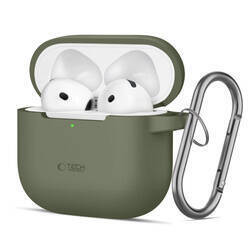 TECH-PROTECT SILICONE HOOK APPLE AIRPODS 4 OLIVE GREEN