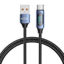 TECH-PROTECT ULTRABOOST LED TYPE-C CABLE 66W/6A 100CM BLUE