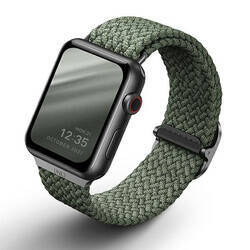 UNIQ pasek Aspen Apple Watch 44/42/45 mm Series 1/2/3/4/5/6/7/8/9/SE/SE2 Braided zielony/cypress green