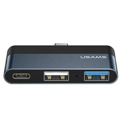 USAMS Adapter HUB USB 2.0/USB 3.0/USB-C szary/grey SJ490HUB01 (US-SJ490)