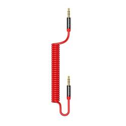 USAMS Adapter Spring audio jack 3,5mm -3,5mm 1,2m czerwony/red SJ256YP02 (US-SJ256)